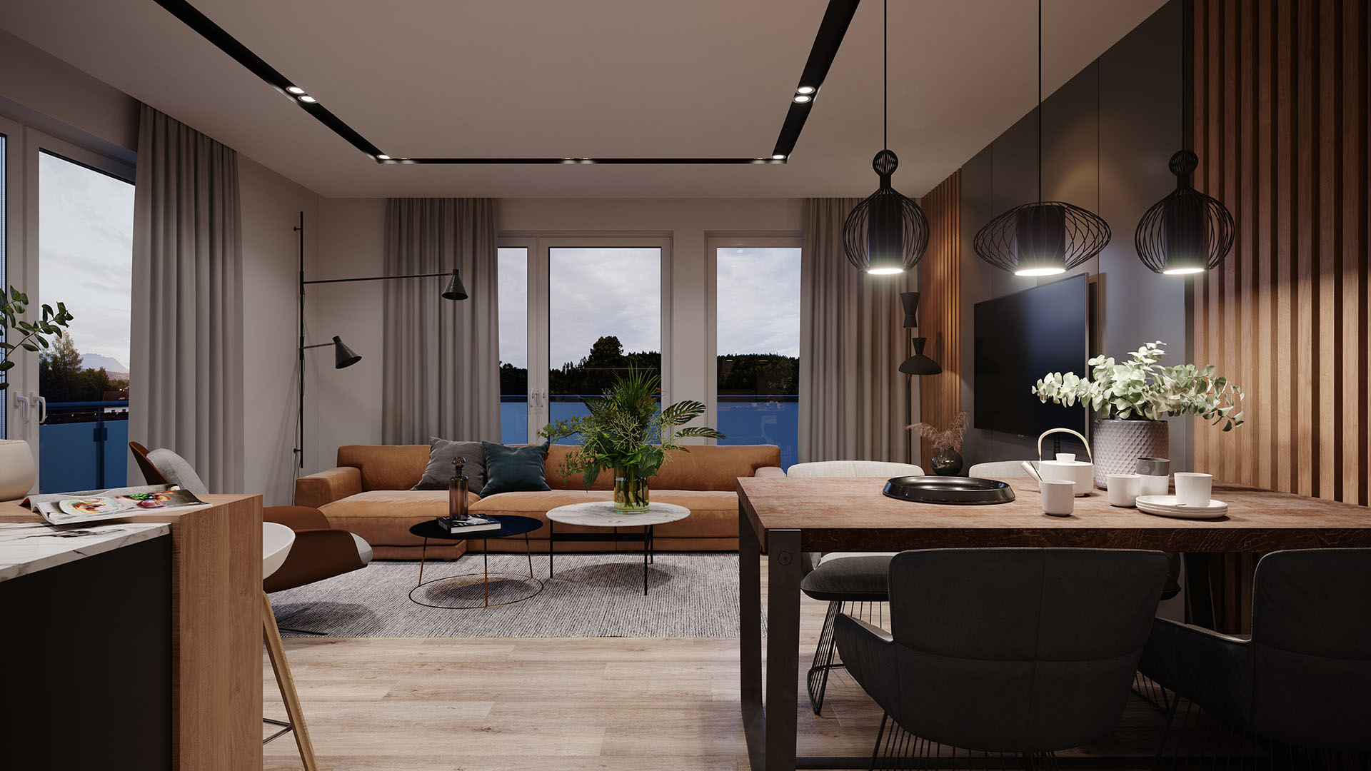 Blick aus dem Wohnzimmer